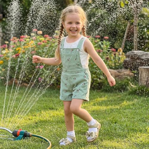 Image of Ayalinggo Toddler Baby Girl Sunflower Print Overalls Shorts with Pocket Suspender Trousers Cute Summer Clothing Outfit