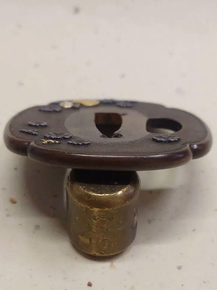 素銅魚子地鍔、植物図 素銅魚子地鍔、植物図 鍔 100選／ホームメイト