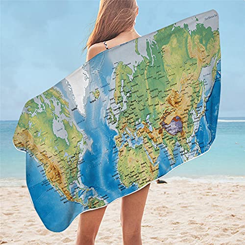 Serviette de douche microfibre imprimé afrique drap de bain géographique - 2