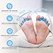 Professional Silicone Toe Separators for Women & Men – Gel Toe Spacers for Bunions, Overlapping Toes, Pedicure, Yoga Toes, Foot Pain Relief & Toe Straightener – 2 Pcs, Reusable, Flexible (Blue)