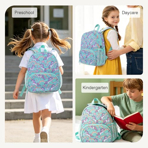 Image of Toddler Backpack for Girls 4-6, Preschool Kids Travel Daycare Bag,Kindergarten Unicorn Backpack