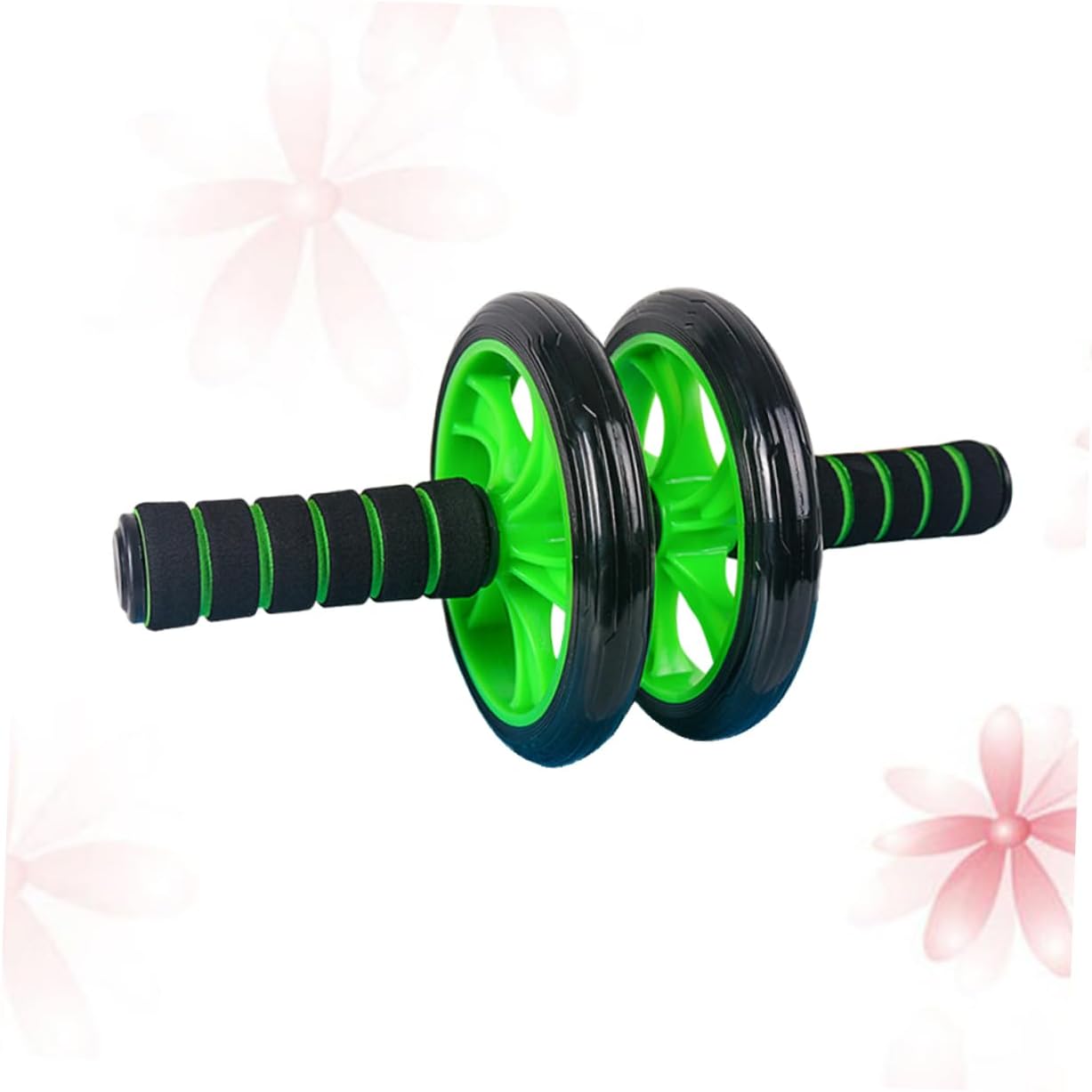Wheels Ab Roller for Fitness Non Slip Sponge Handles Durable Design Includes Yoga Mat for Core Workout Green Abdominal Roller Wheel for Home and Gym Training