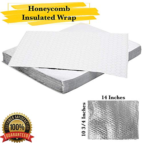MM Foodservice Insulated Foil Sandwich Wrap Sheets, Insulated Cushion Foil Wrap, Honeycomb Insulated Wrap, 10 3/4 Inch x 14 Inch Sheets (Pack of 250)