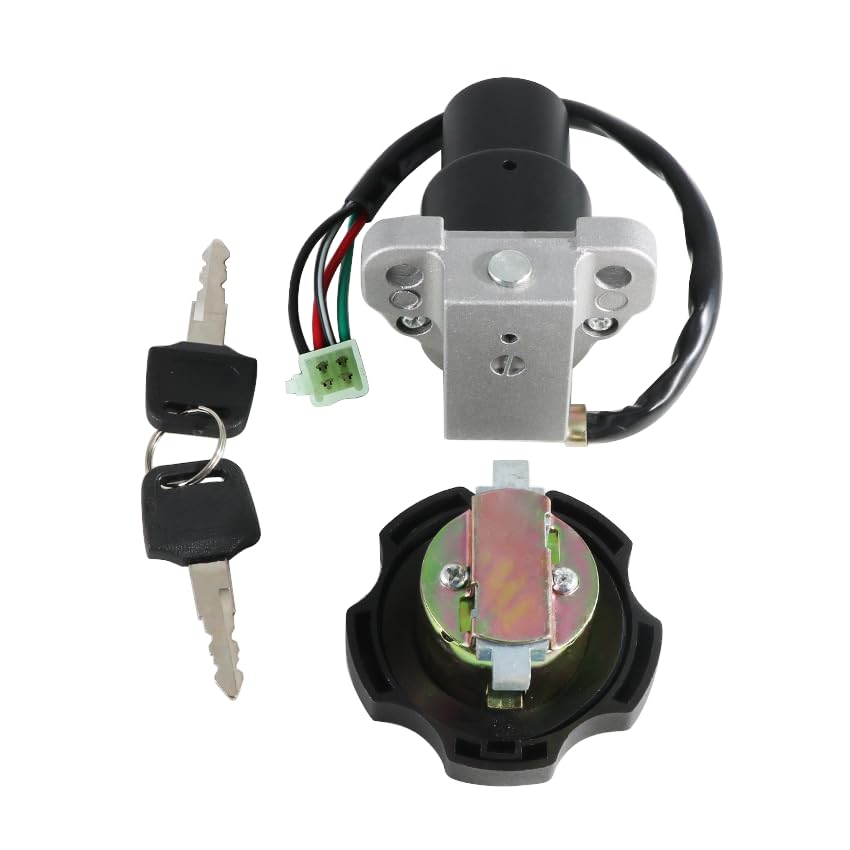 Ignition Switch Fuel Gas Cap Seat Lock Keys Replacement Kit for Yamaha TW200 2003-2017 / DT200 DT200R 1991-1994, for Yamaha XT225 Serow 225 / XT600 1990-1995