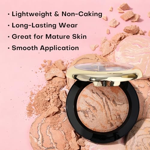 Image of KIMUSE Baked Foundation, Color Correcting for Mature Skin, with Brush | Buildable Coverage, Radiant Natural Finish, Brightening Color Corrector, Lightweight