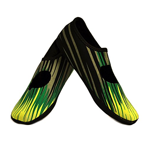 NuFoot Mary Janes Women's Shoes, Foldable & Flexible Flats, Slipper Socks, Travel Slippers & Exercise Shoes, Dance Shoes, Yoga Socks, House Shoes, Indoor Slippers, Green Aurora, Large