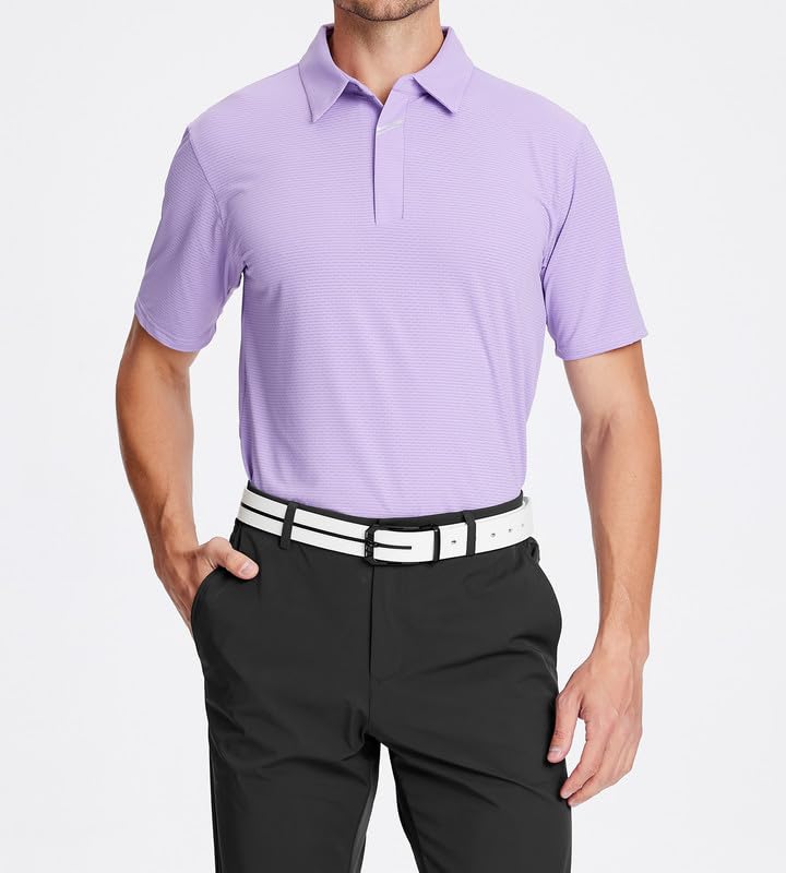 Image of Damipow Premium Golf Shirts for Men Dry Fit Performance Polo Short Sleeve Collared Shirt