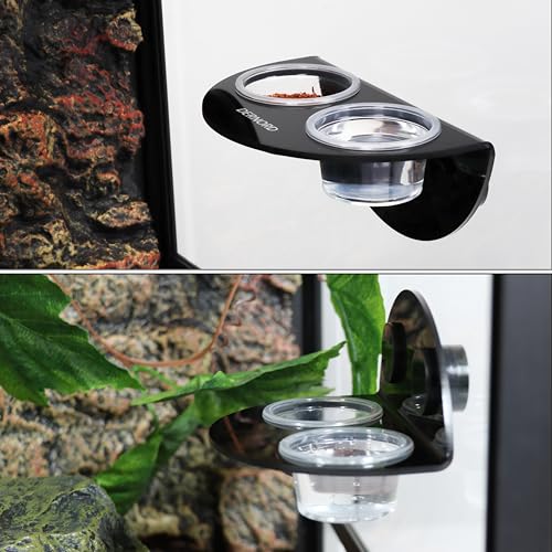 Gecko Futter Magnet Schale mit 6 Pack Plastik Futternapf Starke magnetische Reptilienfutter Schildkrötenfutter Chamäleon Wasser Cup
