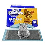 Top Sandera High Moisture Absorbent Pee Pads Pack of 40 Litter Pads - Cat Pad Refills for Breeze...