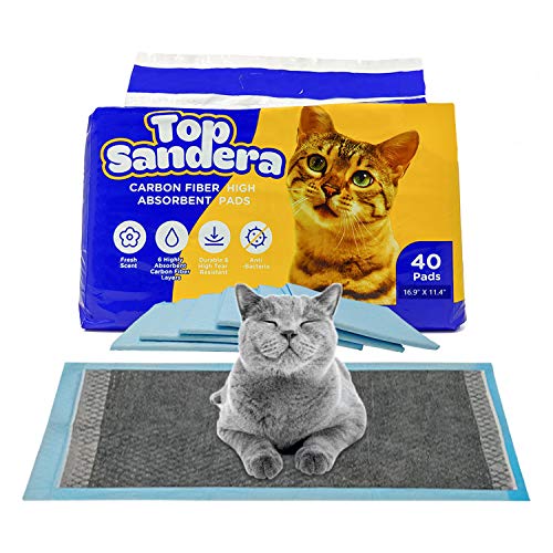 TOP Sandera Activated Carbon Cat Litter Pads (40 Pack) - 6-Layer Odor Control Refills Compatible with Breeze Litter Box - High Absorbency 16.9" x 11.4 " by Top Sandera - Used condition - US$23.46