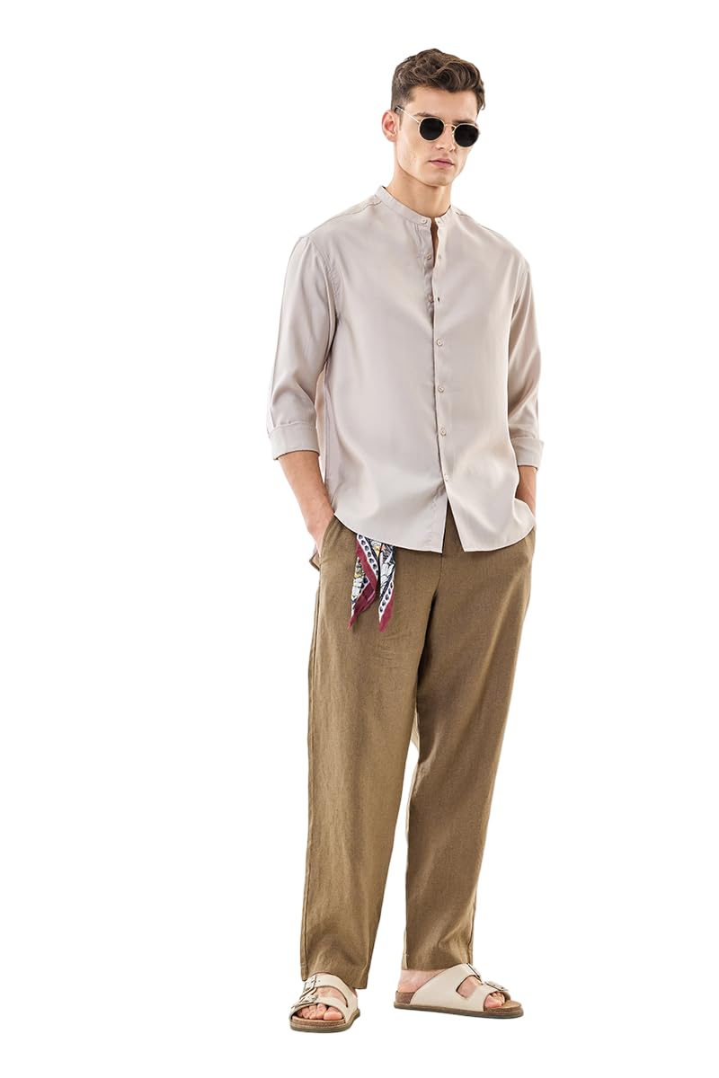 SNITCH Men Casual Shirt | Oversized Fit Full Sleeve Mandarin Collar Solid Design | Modal Blend & Breathable Fabric for Eve... - Review, Price and Buying Guide