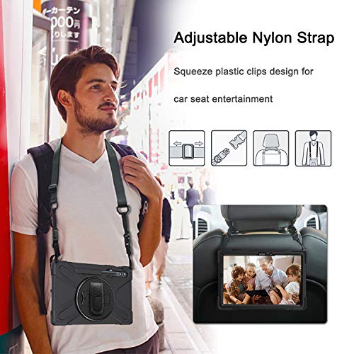 Braecn Galaxy Tab S8/S7 Case 2022/2020, Heavy Duty Shockproof Rugged Case With S Pen Holder, Hand Strap, Carrying Shoulder Strap, Kickstand For Galaxy Tab S7 11 Inch Sm-X700/Sm-T870 Model- Black #TOP4