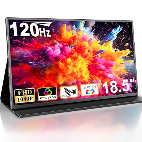 Image of COOLHOOD 18.5 Inch FHD USB-C HDMI 120Hz Portable Monitor | Travel Portable Monitor for Laptop 、PC, Portable Screen with Smart Cover, VESA Compatible