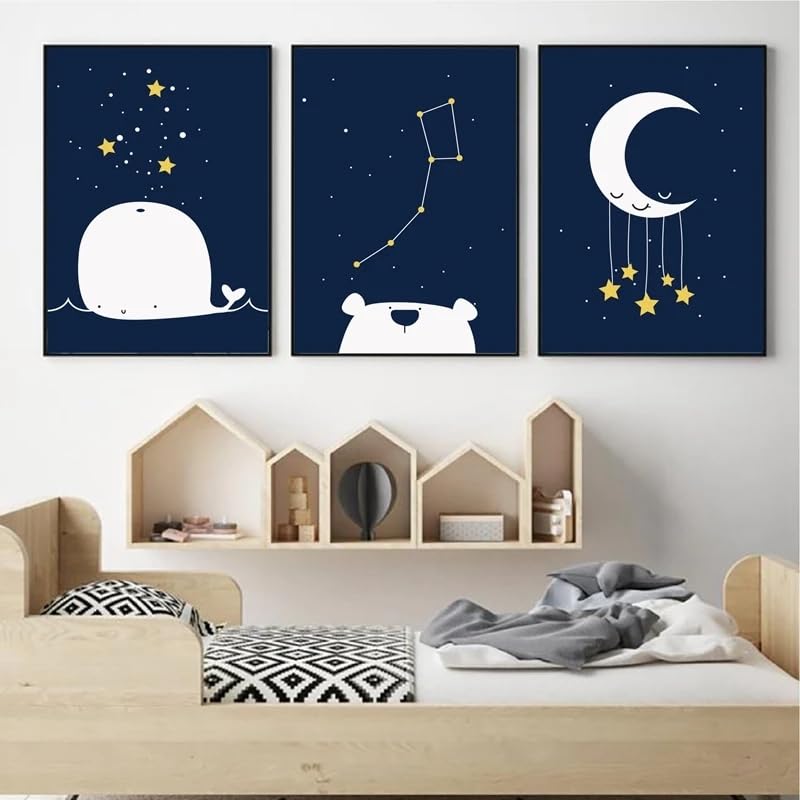 Toile murale espace et lune pour créer un cocon d'éveil bébé garçon - 3