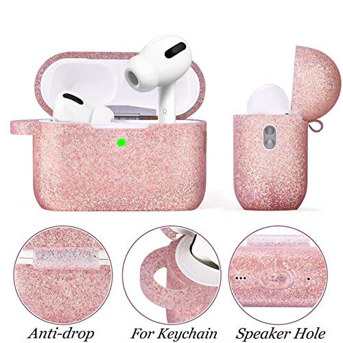 Image of Case for Airpods Pro 1st 2nd Generation - VISOOM Airpods Pro 1 /2 Cases Cover Women Silicone iPod Pro 2 Earbuds Wireless Charging Case Girl Bling Keychain for Apple Airpod Gen Pro 2