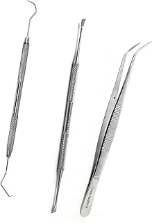 Dental Animal Tooth De-Scaler Dog Cat Oral Care Pets Hygiene Stainless Steel Instruments (Set of 3)