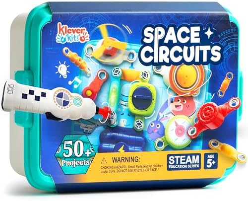 Klever Kits 50+ Projects Space Circuits - Electronics Kit for Kids with 46+ Components, Electronic STEM Toy Educational Science Kits for Kids Aged 5 6 7 8+