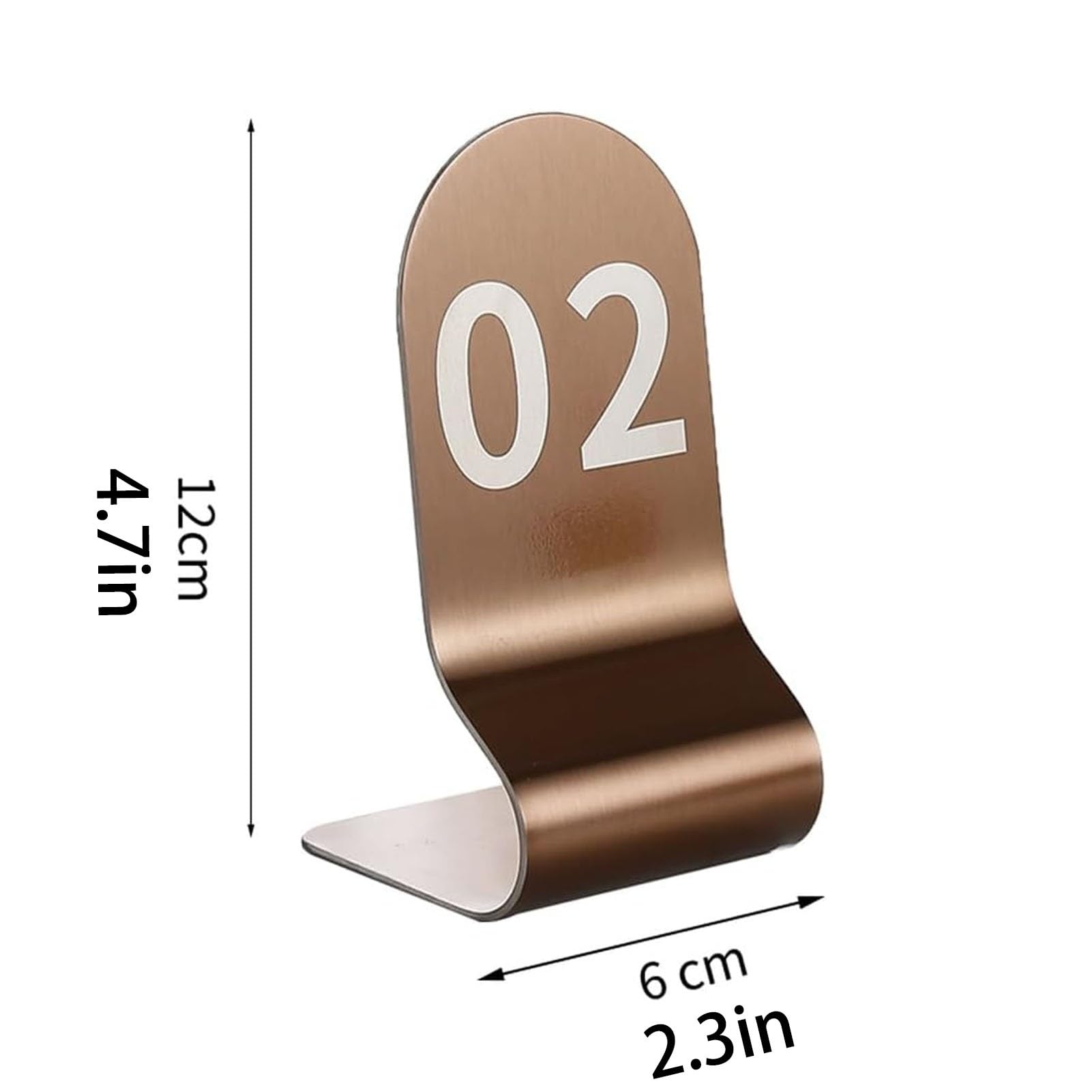 Soportes de números de mesa de acero inoxidable para restaurantes, letreros de recepción de doble cara, almacenamiento apilable, números de mesa de restaurante 51-60