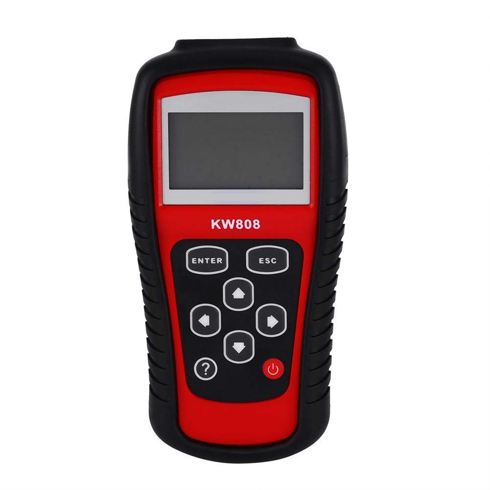 Tester di errore del lettore di codici di errore OBD2 per auto per auto, KW808 EOBD OBDII Dispositivo di test per scanner diagnostico per veicoli universali con ampio schermo LCD retroilluminato