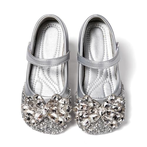 Girls Rhinestone Mary Jane Dress Shoes Wedding Flower Bridesmaids Glitter Princess Shoes for Kids Toddler4