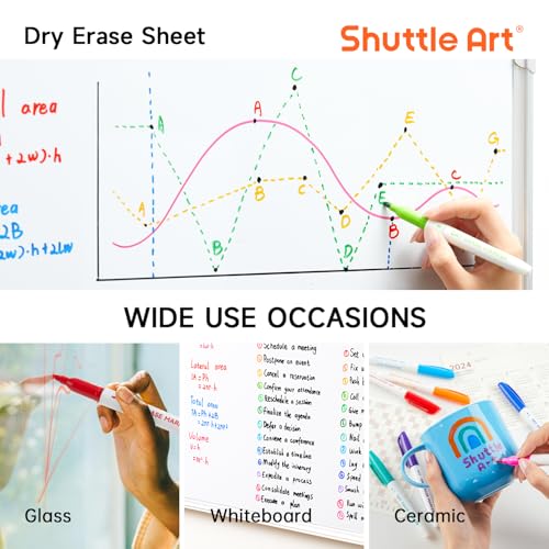 Image of Shuttle Art Dry Erase Markers, 12 Colors 144 Bulk Pack Whiteboard Markers, Fine Point Dry Erase Markers Perfect for Writing on Dry Erase Whiteboard Mirror Glass for School Office Home (Pack of 2)