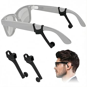 ZORBES® Silicone Ear Grips & Noise-Reducing Ear Plugs for Smart Glasses, Slide in Ear Hooks & Audio Enhancer Tips Compatible with R-ayBan Meta, O-akley Meta, XREAL, Rokid & VITURE Glasses