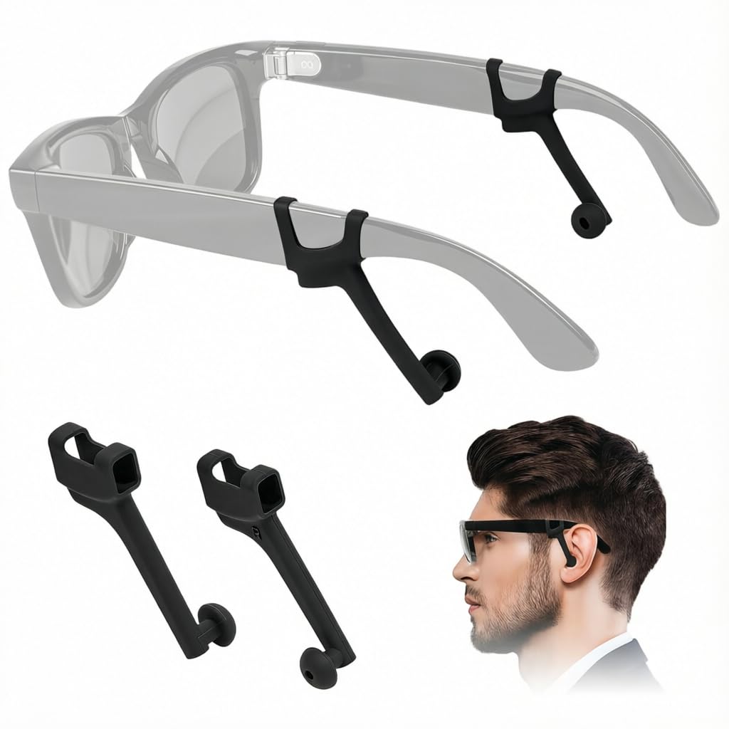 ZORBES® Silicone Ear Grips & Noise-Reducing Ear Plugs for Smart Glasses, Slide in Ear Hooks & Audio Enhancer Tips Compatible with R-ayBan Meta, O-akley Meta, XREAL, Rokid & VITURE Glasses-image-11