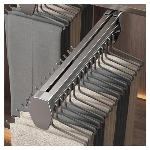 Porte-pantalons coulissant réglable de 26 à 57 cm à fixation supérieure