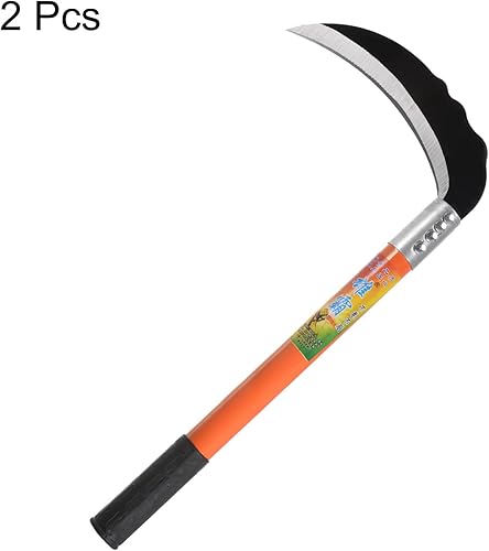 Miniatura 9 de HARFINGTON 2 hoz de limpieza de cepillo de 6 pulgadas con hoja de acero resistente al desgaste y mango de plástico amarillo cuchillo de machete de