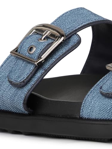 Image of Inc.5 womens Womens Blue Casual Solid Open Toe Flat Slip-on Sandals Sandal