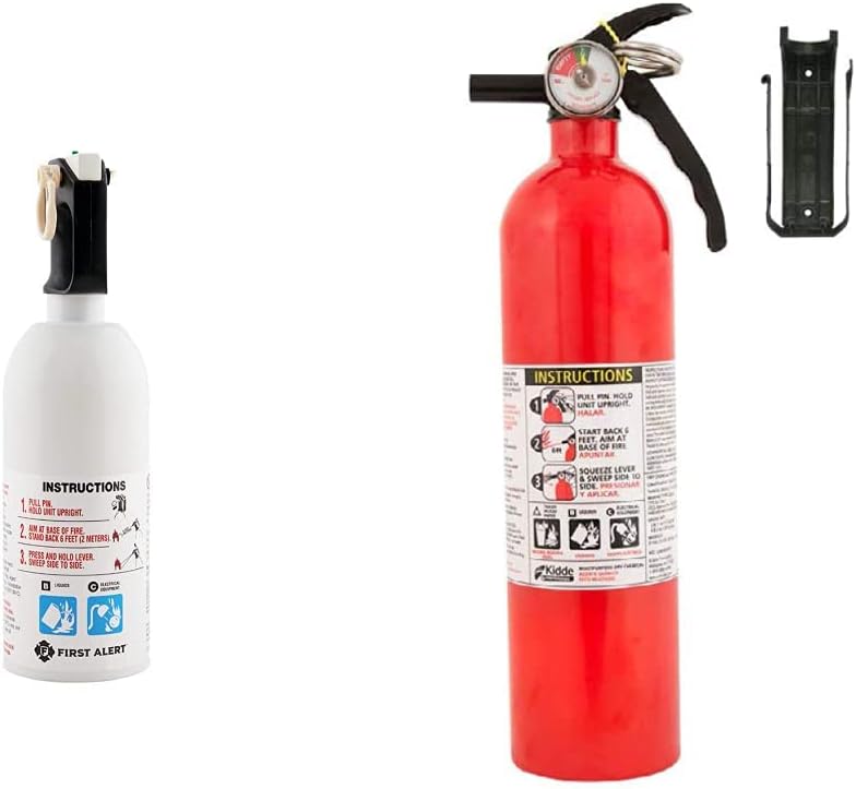 Kidde FA110 Multi Purpose Fire Extinguisher 1A10BC, 1 Pack & First Alert Fire Extinguisher, Kitchen Fire Extinguisher, White, KITCHEN5