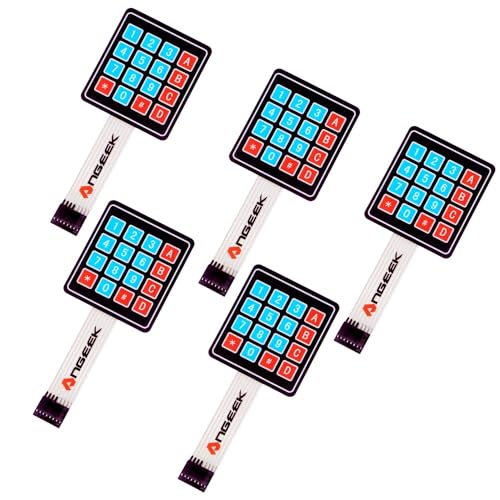 Angeek 5 Pcs 16 Key Membrane Switch Keypad 4x4 Matrix Keyboard For Arduino Diy Kit Angeek 5 Pcs 16 Key Membrane Switch Keypad 4x4 Matrix Keyboard For Arduino Diy Kit