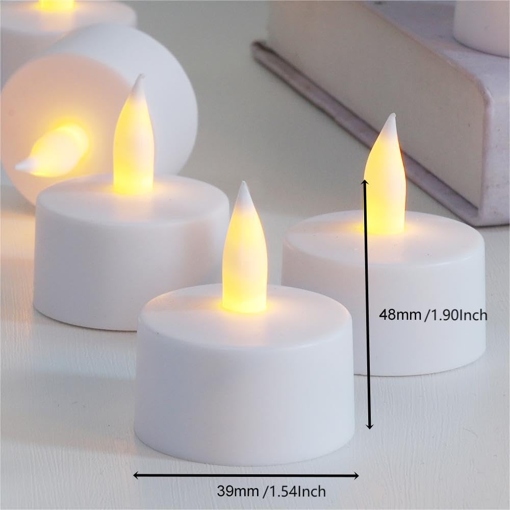 Rechargeable LED Tea Lights, Flickering Flameless Candles with Remote Timer, 12 PCS Electric Battery Operated Candles with Charging Base for Christmas Halloween Weddings Decorative - Image 4