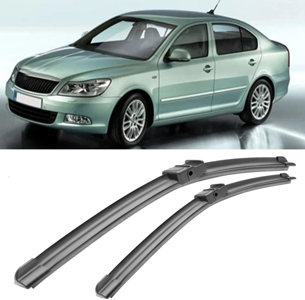 RESKIU Car Front Windshield Wiper Blade Set Replacement for Skoda Octavia Hatchback 2004-2012, All Season Windscreen Wipers Quiet Easy Installation