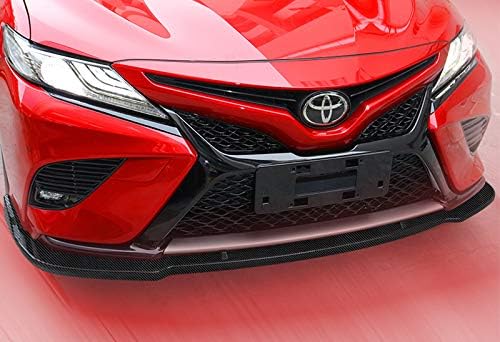 Front Bumper Lip fit for compatible with 2018-2020 Toyota Camry, Front Bumper Lip Spoiler Air Chin Body Kit Splitter Painted Glossy Carbon Fiber ABS, 2019 (SPORT-Style)