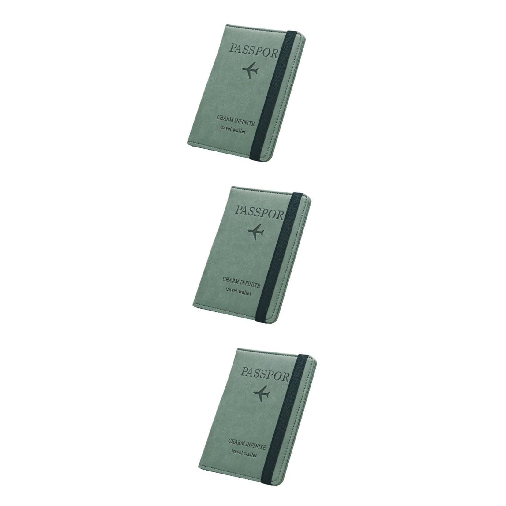 3stücke RFID Reise Geldbeutel Aus Pu Leder Multi-funktions Wallet Für Frauen Diebstahlsicherer Passhalter Grün Für Reisen Und Geschäftsreisen