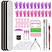Produktbild Achort Nagellack Gel Entferner Tools Kit mit 20 Stk. Nagelclips 500 Stk. Wattepads 5 Stk. Nagelfeile Gitterblöcke Polierblock Abgestorbene Hautgabelschere, Gel-Nagellack-Entfernungswerkzeuge