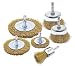 6pk Wire Brush Attachments Kit for Drill, Brass Coated Bristles