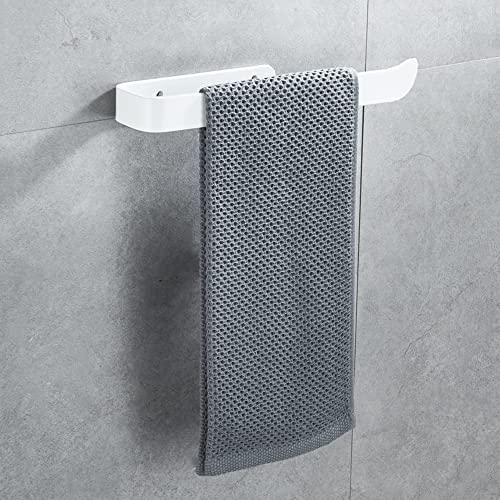 Toalleros de Baño, Toallero Negro sin Taladro, 33 cm Toallero Adhesivo, Toallero Ducha Pared, Acabado Mate, Aluminio (Blanco-30cm)