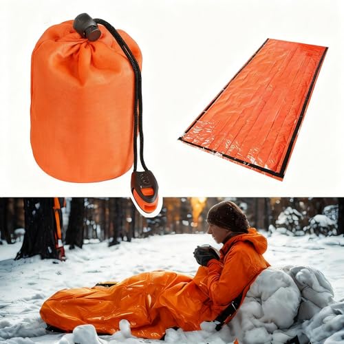 Sac De Couchage pour Camping - Équipement Anti Vent,Couverture Thermique pour Camping,pour Adultes Hommes Femmes Adolescents Randonnée Trekking Pêche Aventure – Image 3