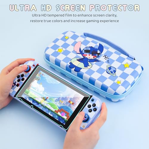 GLDRAM Estojo De Transporte Azul Para Nintendo Switch E Acessórios, Pacote De Estojo De Viagem Com C