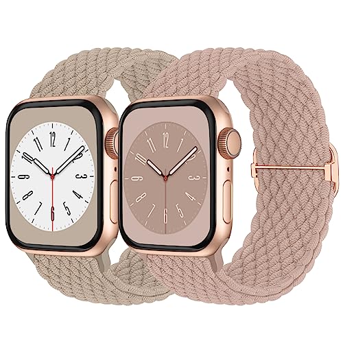 Image of Braided Solo Loop Compatible with Apple Watch Band 38mm 40mm 41mm 42mm 44mm 45mm 46mm 49mm Women Men, Adjustable Stretchy Bands Elastic Sport Strap for iWatch Series 11 10 9 8 7 6 5 4 3 2 SE Ultra 3 2