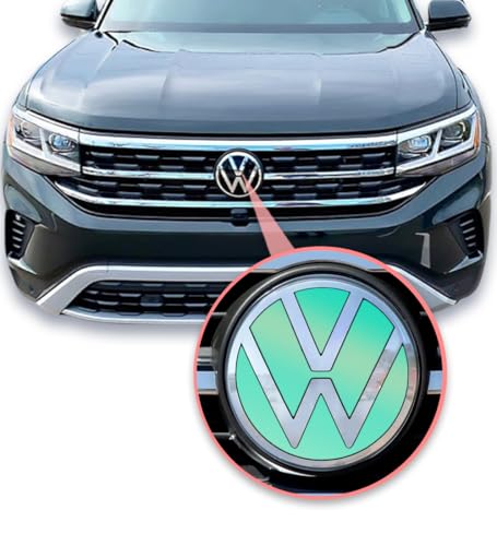 Image of IPG Decal Made for Volkswagen 2021 Passat Polo Tiguan Golf Rear /Front Emblem Logo Decals Stickers Set (4 Units) (Blue Coral)