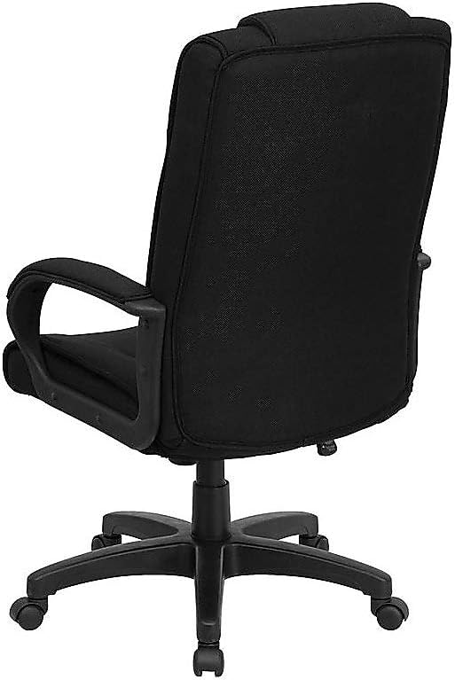 Flash Furniture Jessica High Back Black Fabric Executive Swivel Office Chair with Arms
