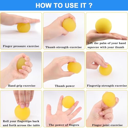 5 Stücke Hand Therapie Bälle, Eiförmige Griffbälle, Anti Stress Ball, Trainingsgerä Antistressbälle, Handtrainer Fingertrainer Ball, um die Stärke der Handfläche zu Verbessern und Stress zu Lindern