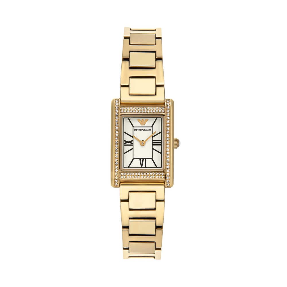 Emporio Armani Armbanduhr Quarzuhr Gelbgoldfarben