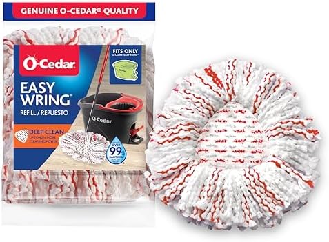 O-Cedar EasyWring Deep Clean Refill (1-Pack) | 40% More Cleaning Power | Microfiber Mop Refill Compatible with O-Cedar EasyWring Spin Mop & Bucket System