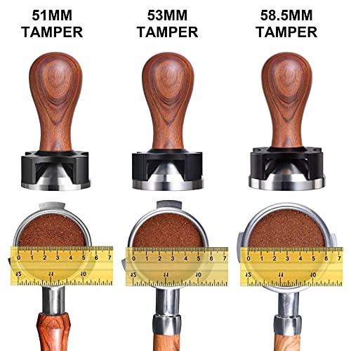 Image of 53mm Espresso Calibrated Tamper Fits 54mm Portafilter, Pavant Calibrated Coffee Tamper with Depth Adjuster, Stainless Steel Flat Base, Professional Barista Espresso Hand Tamper