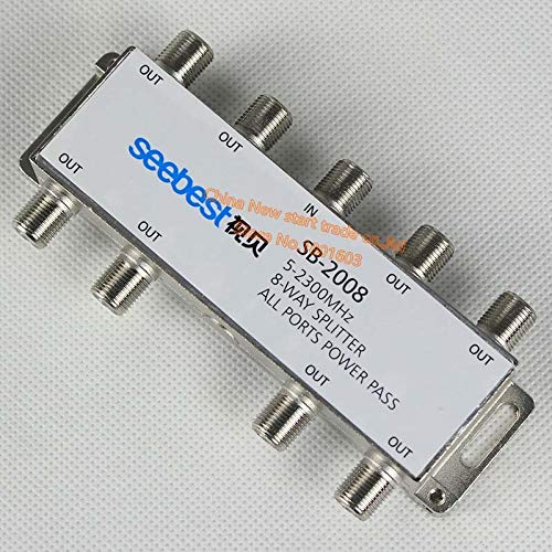 Gimax 8 Way Coax Cable Splitter F-Type Screw for Cable TV Antenna 8 way splitter satellite TV antenna signal 20dB 5-2300MHz SATV/CATV