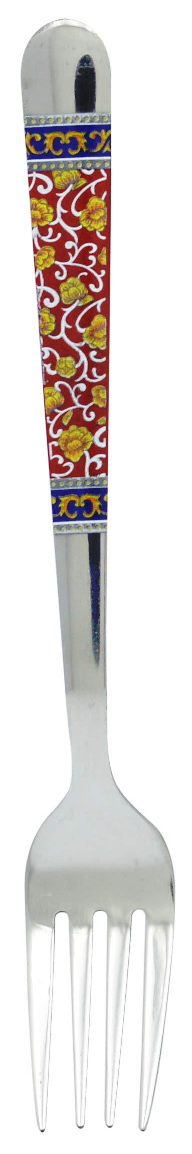 RK Stainless Steel Tea Fork 6 Piece Set, Red, RK0079 - Sip, Beverage, Bite Fork